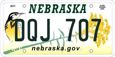 NE license plate DQJ707