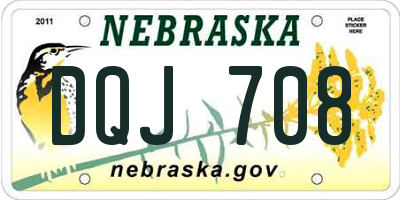 NE license plate DQJ708