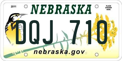 NE license plate DQJ710