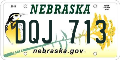 NE license plate DQJ713