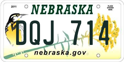 NE license plate DQJ714