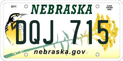 NE license plate DQJ715