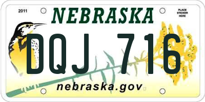 NE license plate DQJ716