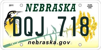 NE license plate DQJ718