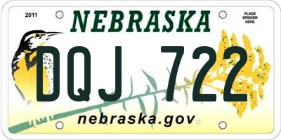 NE license plate DQJ722