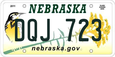 NE license plate DQJ723