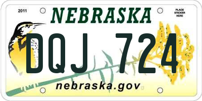 NE license plate DQJ724