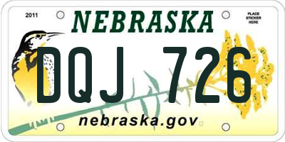 NE license plate DQJ726