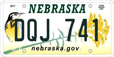 NE license plate DQJ741