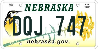 NE license plate DQJ747