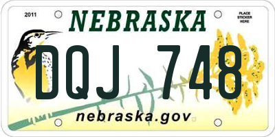 NE license plate DQJ748