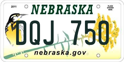 NE license plate DQJ750