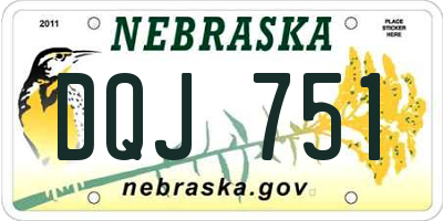 NE license plate DQJ751
