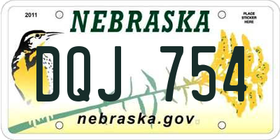 NE license plate DQJ754