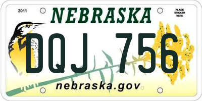 NE license plate DQJ756