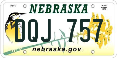 NE license plate DQJ757