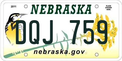 NE license plate DQJ759