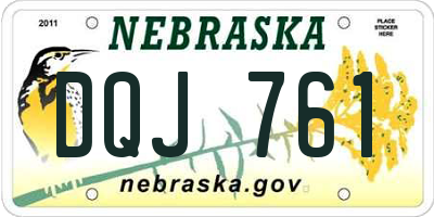 NE license plate DQJ761