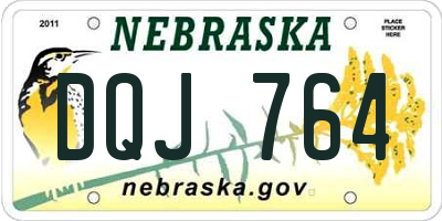 NE license plate DQJ764