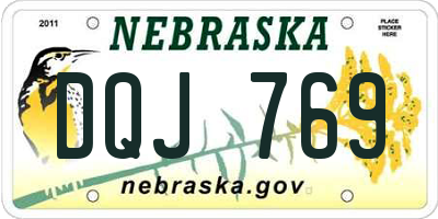 NE license plate DQJ769