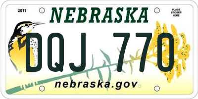 NE license plate DQJ770