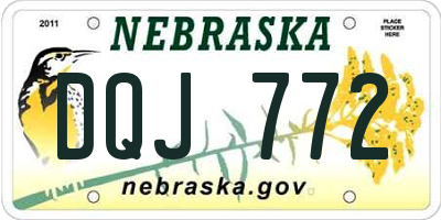 NE license plate DQJ772