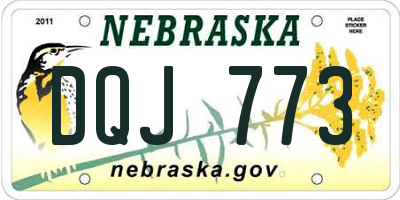 NE license plate DQJ773