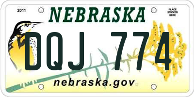 NE license plate DQJ774