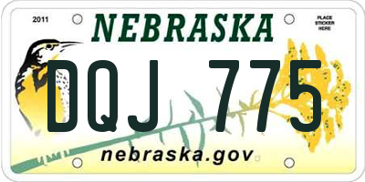 NE license plate DQJ775