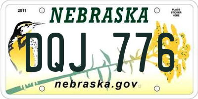 NE license plate DQJ776