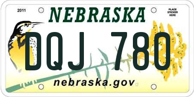 NE license plate DQJ780