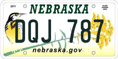 NE license plate DQJ787