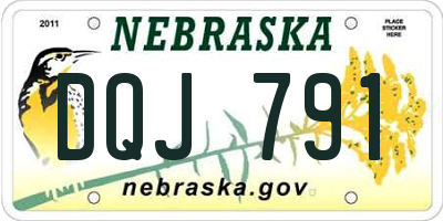 NE license plate DQJ791