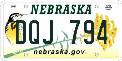 NE license plate DQJ794