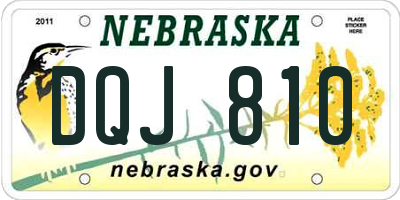 NE license plate DQJ810