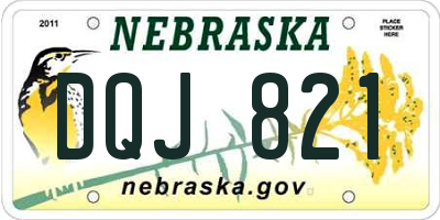 NE license plate DQJ821