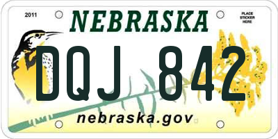 NE license plate DQJ842