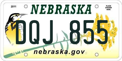 NE license plate DQJ855
