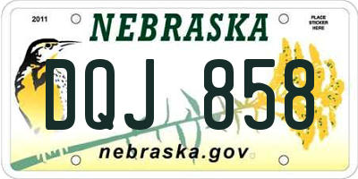 NE license plate DQJ858