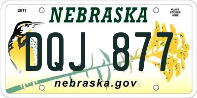 NE license plate DQJ877