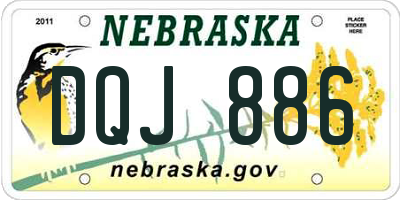 NE license plate DQJ886