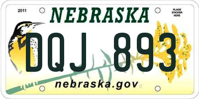 NE license plate DQJ893