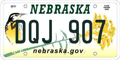 NE license plate DQJ907