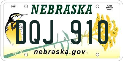 NE license plate DQJ910