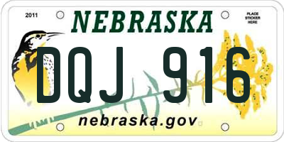NE license plate DQJ916