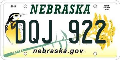 NE license plate DQJ922