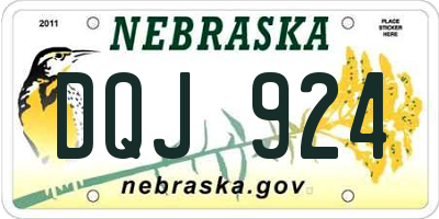 NE license plate DQJ924
