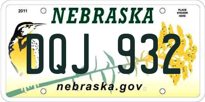 NE license plate DQJ932