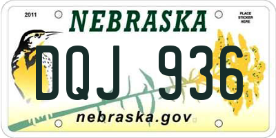 NE license plate DQJ936