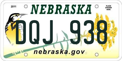NE license plate DQJ938